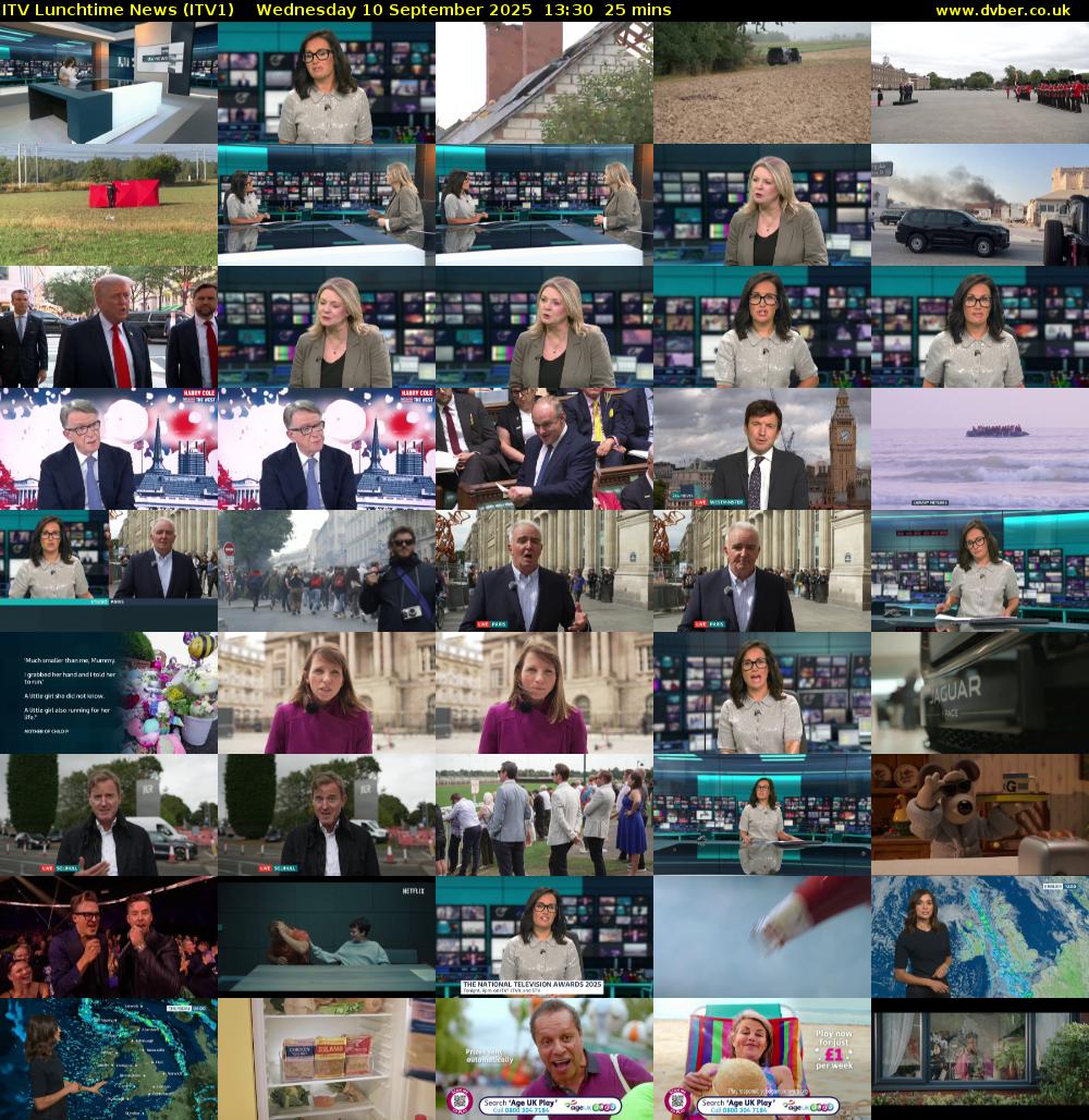 ITV Lunchtime News (ITV1) Wednesday 10 September 2025 13:30 - 13:55