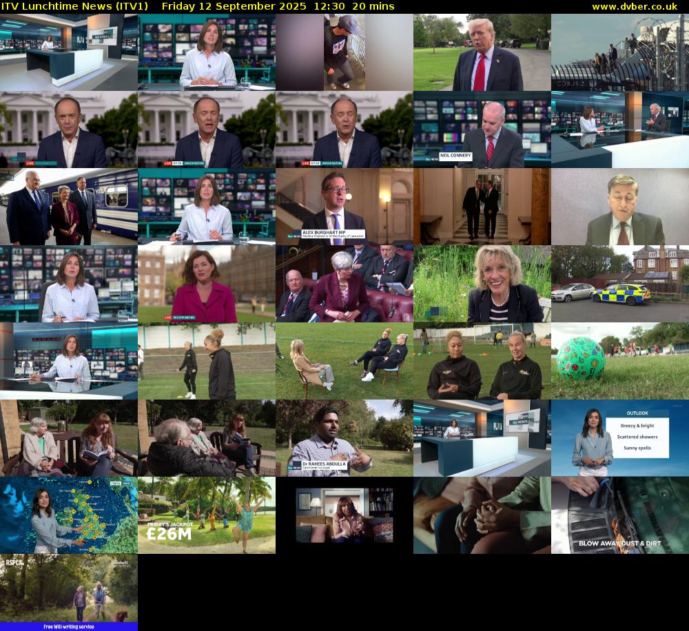 ITV Lunchtime News (ITV1) Friday 12 September 2025 12:30 - 12:50
