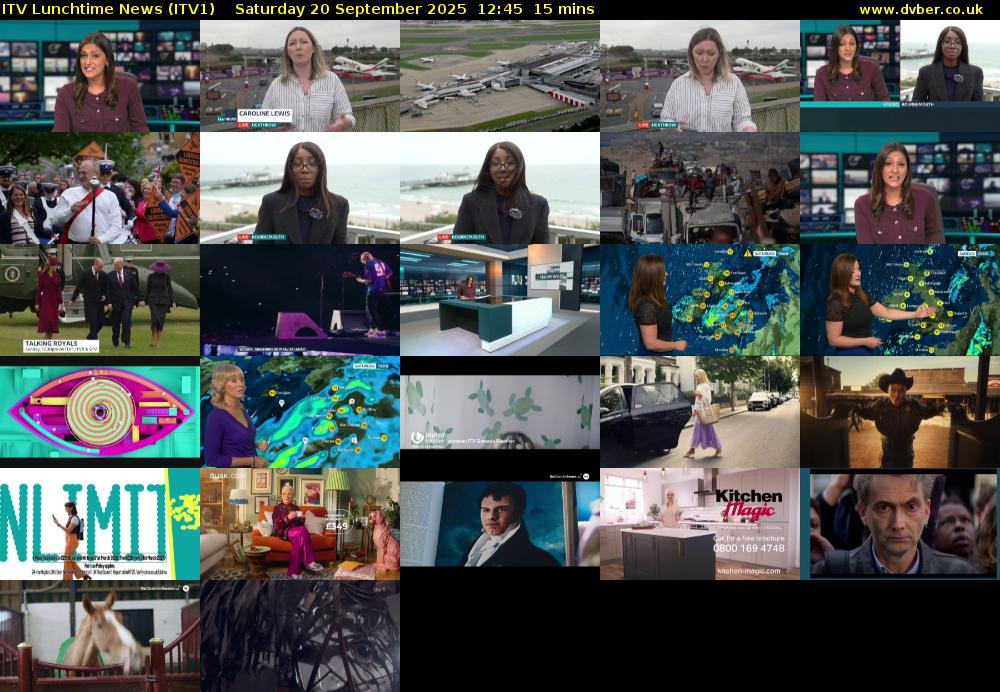 ITV Lunchtime News (ITV1) Saturday 20 September 2025 12:45 - 13:00