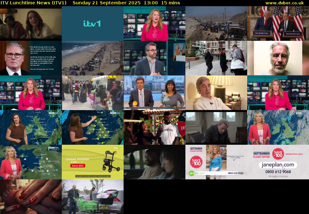 ITV Lunchtime News (ITV1) Sunday 21 September 2025 13:00 - 13:15