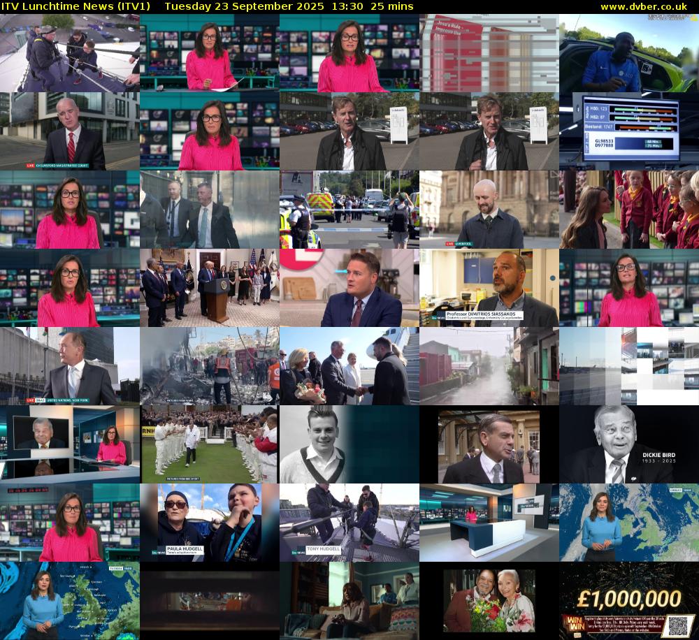 ITV Lunchtime News (ITV1) Tuesday 23 September 2025 13:30 - 13:55