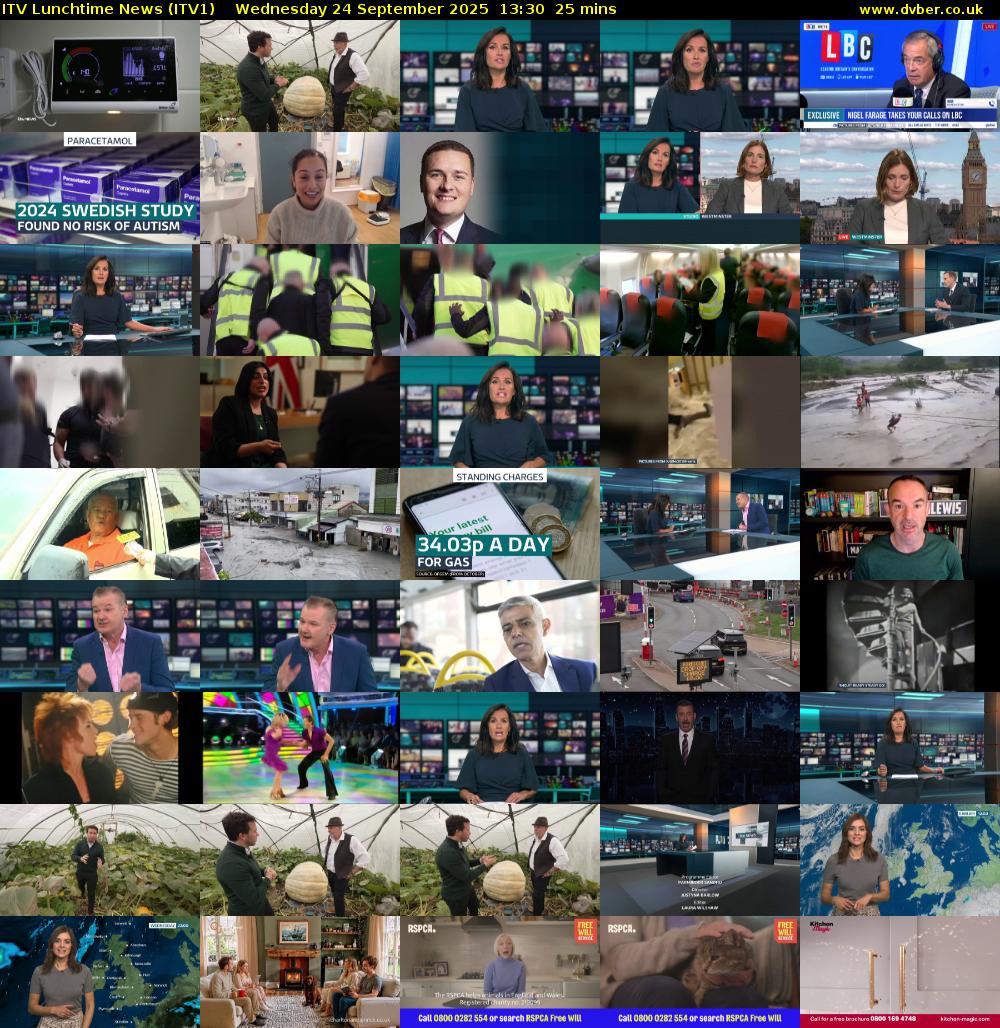 ITV Lunchtime News (ITV1) Wednesday 24 September 2025 13:30 - 13:55