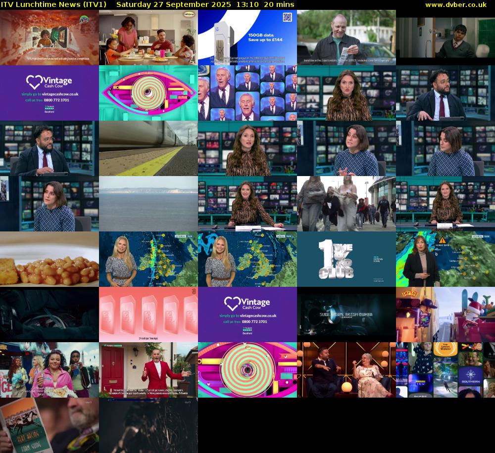 ITV Lunchtime News (ITV1) Saturday 27 September 2025 13:10 - 13:30