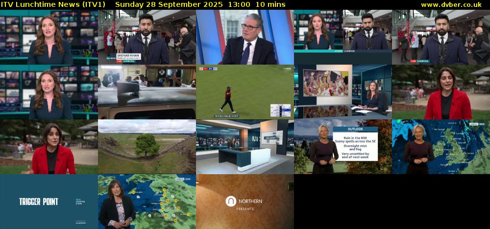 ITV Lunchtime News (ITV1) Sunday 28 September 2025 13:00 - 13:10