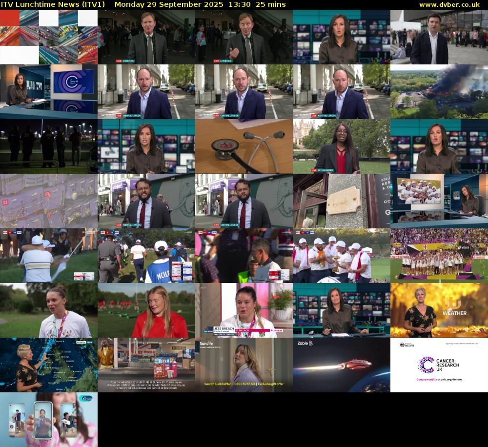 ITV Lunchtime News (ITV1) Monday 29 September 2025 13:30 - 13:55