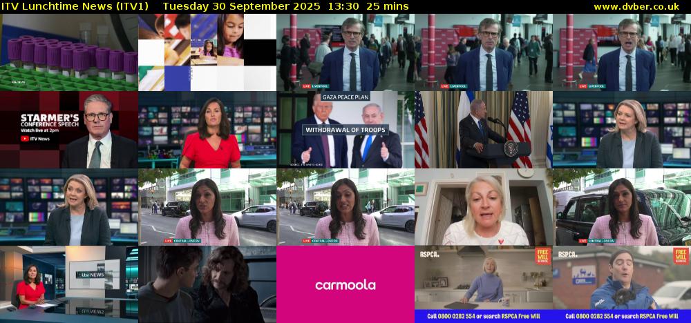 ITV Lunchtime News (ITV1) Tuesday 30 September 2025 13:30 - 13:55