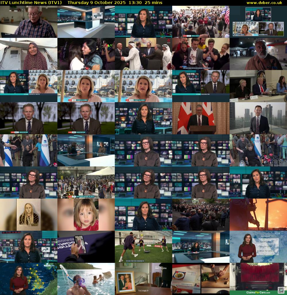 ITV Lunchtime News (ITV1) Thursday 9 October 2025 13:30 - 13:55