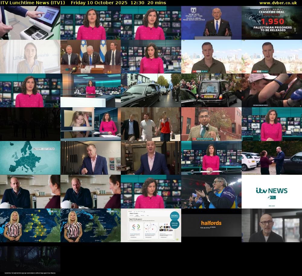 ITV Lunchtime News (ITV1) Friday 10 October 2025 12:30 - 12:50