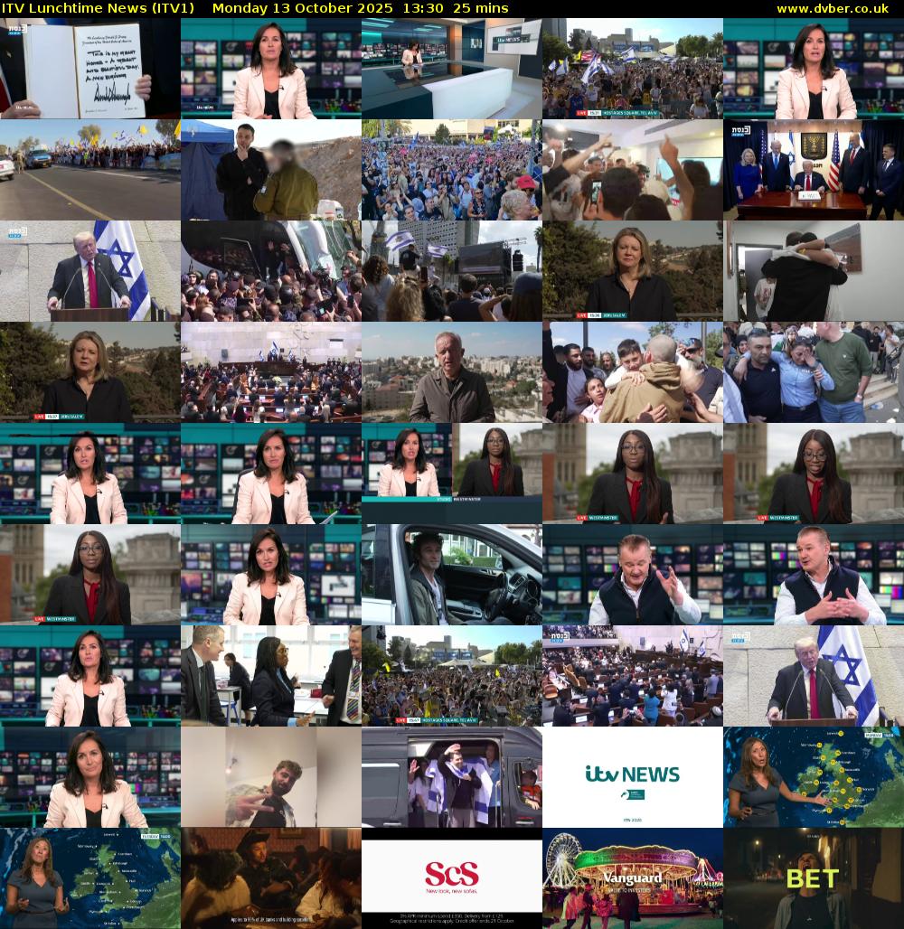 ITV Lunchtime News (ITV1) Monday 13 October 2025 13:30 - 13:55