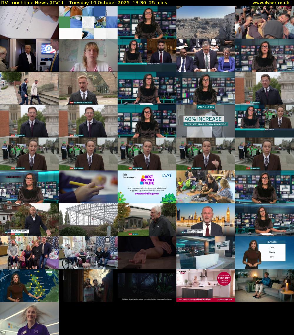 ITV Lunchtime News (ITV1) Tuesday 14 October 2025 13:30 - 13:55