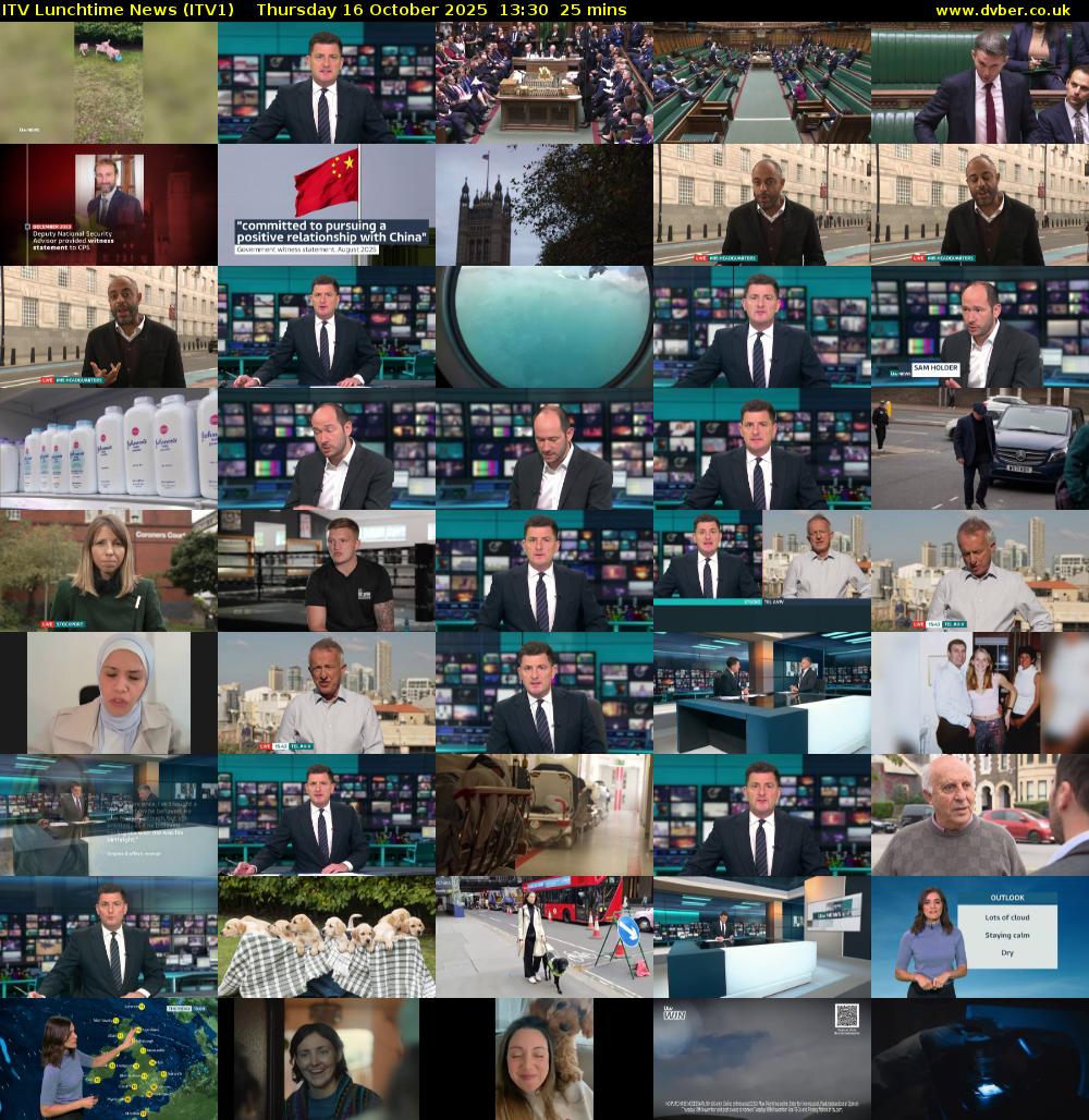 ITV Lunchtime News (ITV1) Thursday 16 October 2025 13:30 - 13:55
