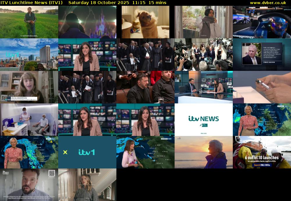 ITV Lunchtime News (ITV1) Saturday 18 October 2025 11:15 - 11:30