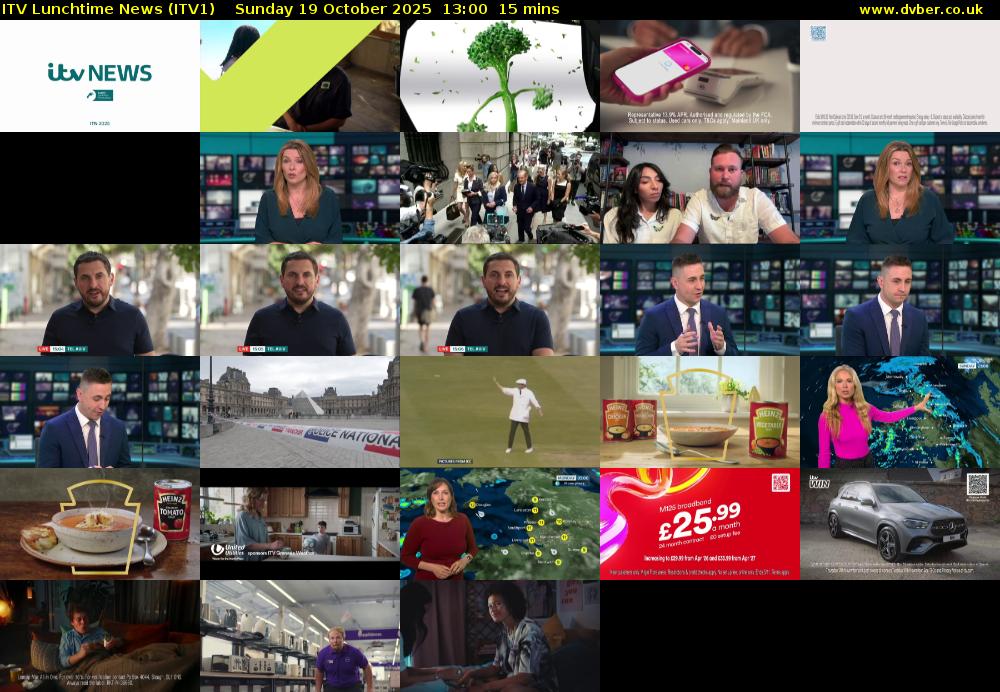 ITV Lunchtime News (ITV1) Sunday 19 October 2025 13:00 - 13:15