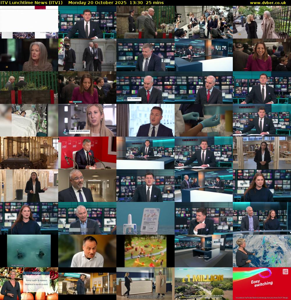 ITV Lunchtime News (ITV1) Monday 20 October 2025 13:30 - 13:55