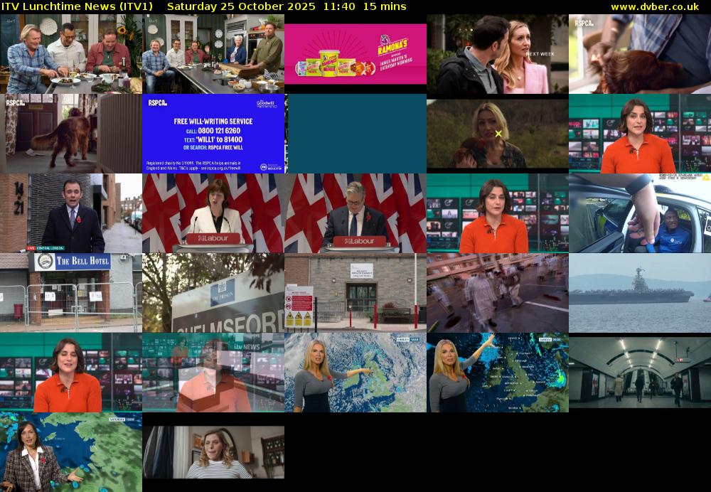 ITV Lunchtime News (ITV1) Saturday 25 October 2025 11:40 - 11:55