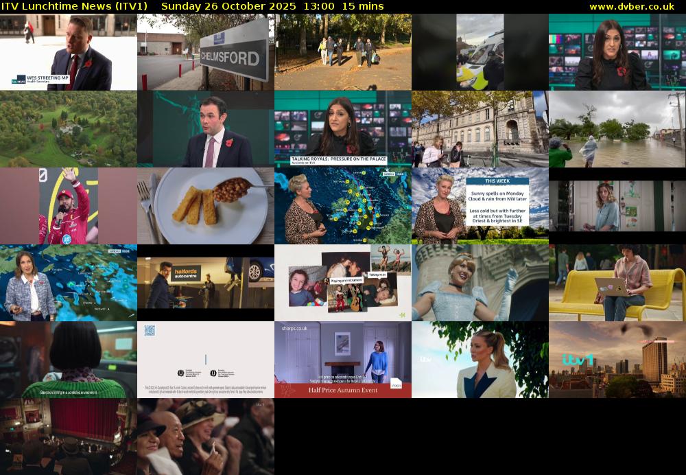ITV Lunchtime News (ITV1) Sunday 26 October 2025 13:00 - 13:15