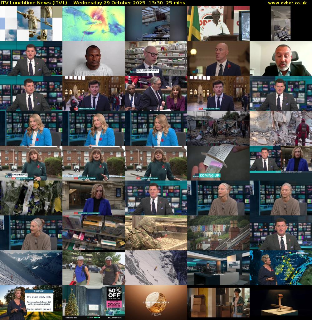 ITV Lunchtime News (ITV1) Wednesday 29 October 2025 13:30 - 13:55