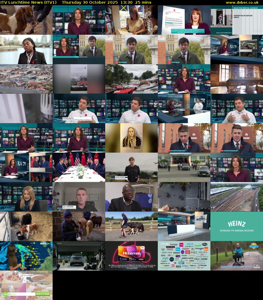 ITV Lunchtime News (ITV1) Thursday 30 October 2025 13:30 - 13:55