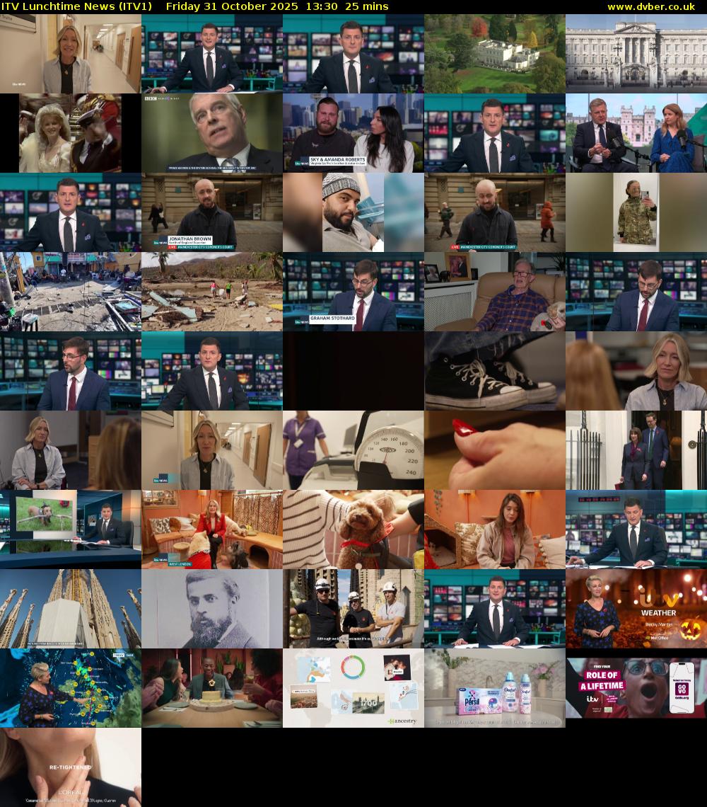 ITV Lunchtime News (ITV1) Friday 31 October 2025 13:30 - 13:55