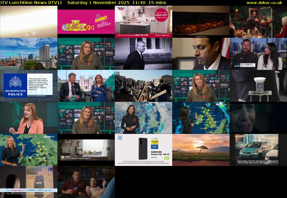 ITV Lunchtime News (ITV1) Saturday 1 November 2025 11:40 - 11:55