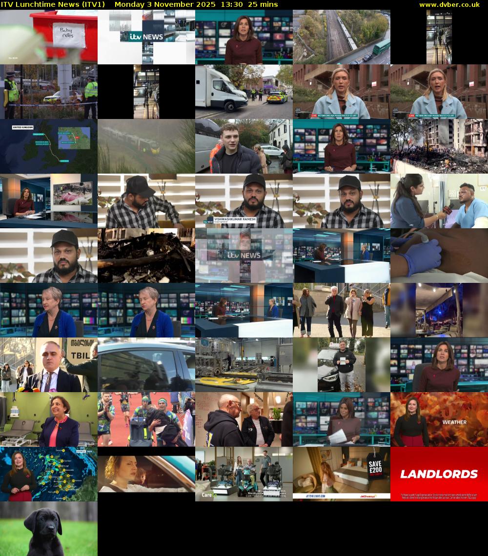 ITV Lunchtime News (ITV1) Monday 3 November 2025 13:30 - 13:55