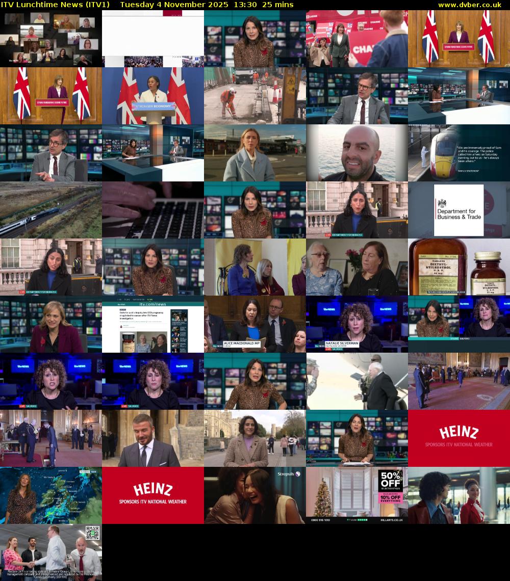 ITV Lunchtime News (ITV1) Tuesday 4 November 2025 13:30 - 13:55