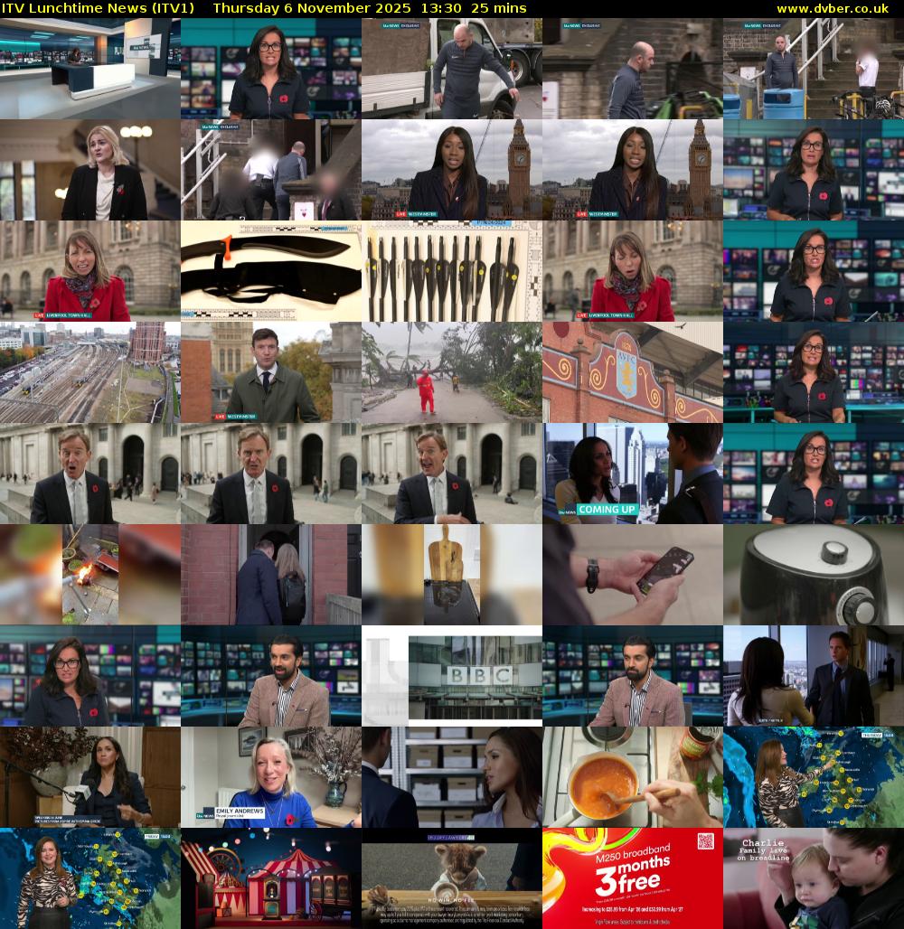 ITV Lunchtime News (ITV1) Thursday 6 November 2025 13:30 - 13:55