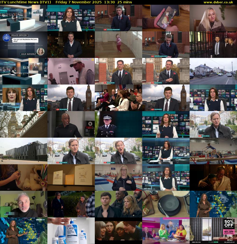 ITV Lunchtime News (ITV1) Friday 7 November 2025 13:30 - 13:55