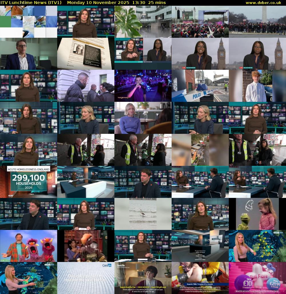 ITV Lunchtime News (ITV1) Monday 10 November 2025 13:30 - 13:55