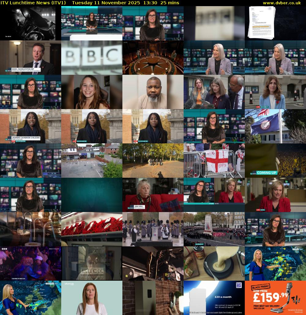 ITV Lunchtime News (ITV1) Tuesday 11 November 2025 13:30 - 13:55