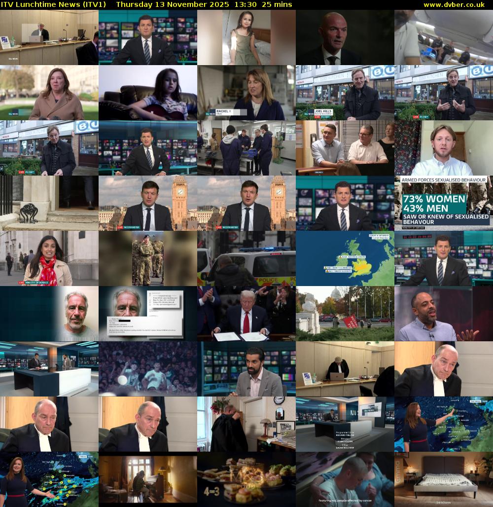 ITV Lunchtime News (ITV1) Thursday 13 November 2025 13:30 - 13:55