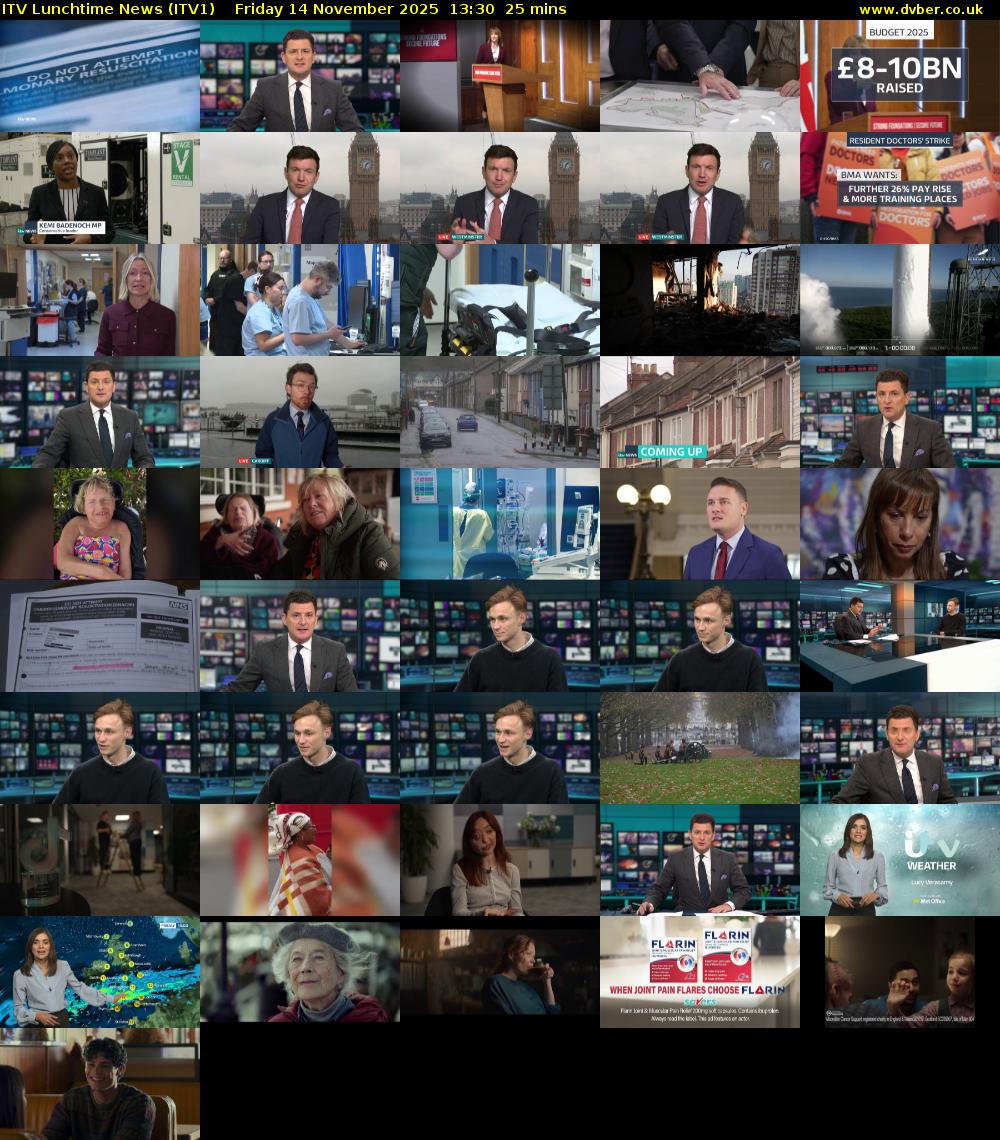 ITV Lunchtime News (ITV1) Friday 14 November 2025 13:30 - 13:55