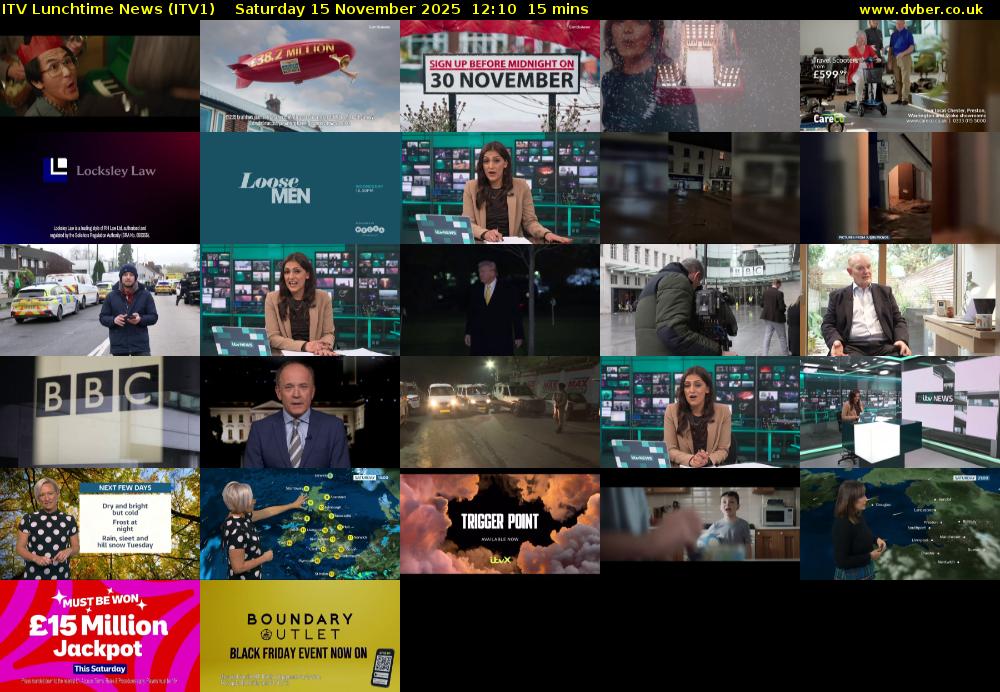 ITV Lunchtime News (ITV1) Saturday 15 November 2025 12:10 - 12:25