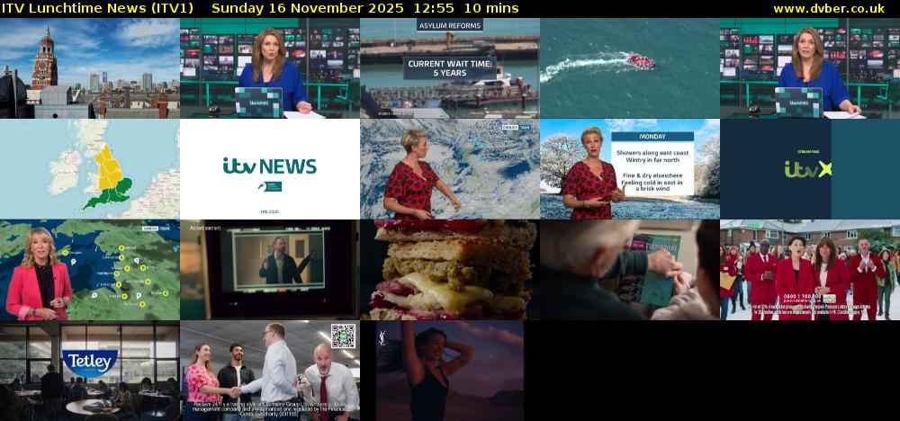 ITV Lunchtime News (ITV1) Sunday 16 November 2025 12:55 - 13:05