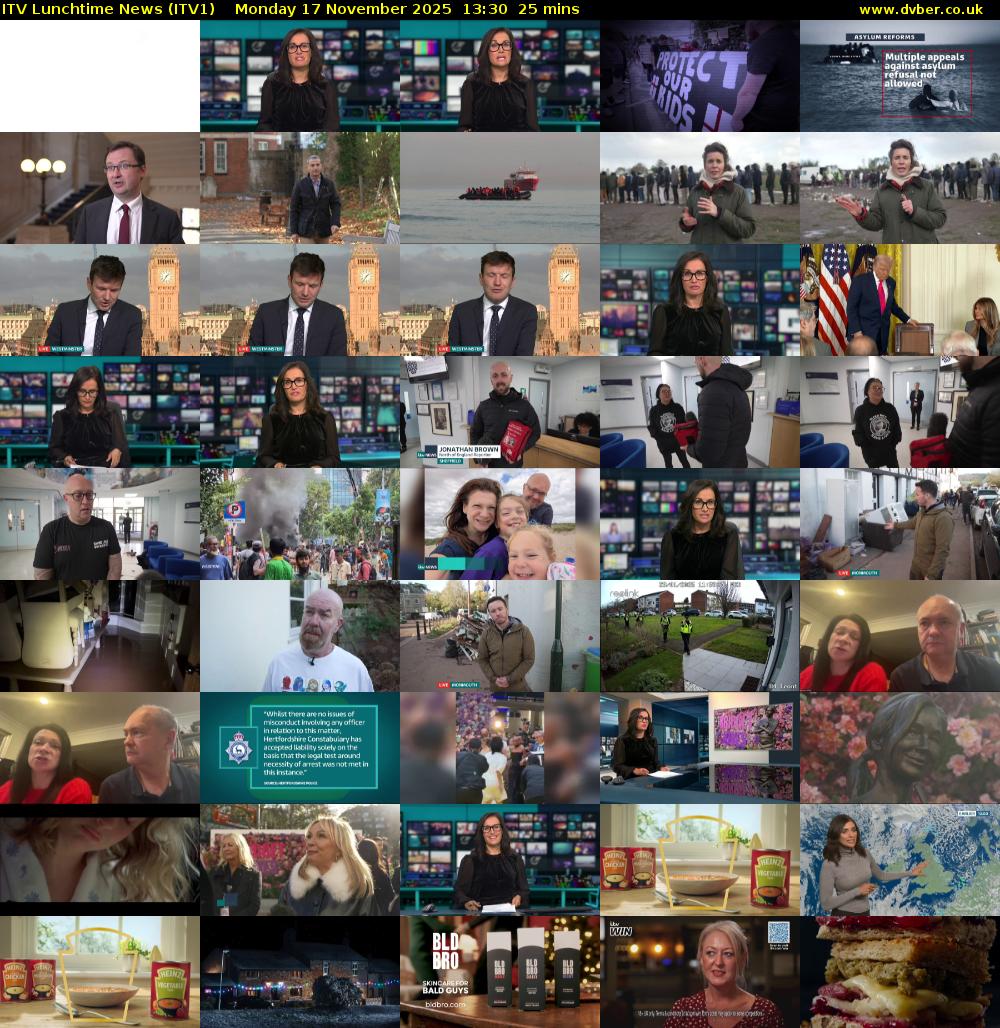 ITV Lunchtime News (ITV1) Monday 17 November 2025 13:30 - 13:55