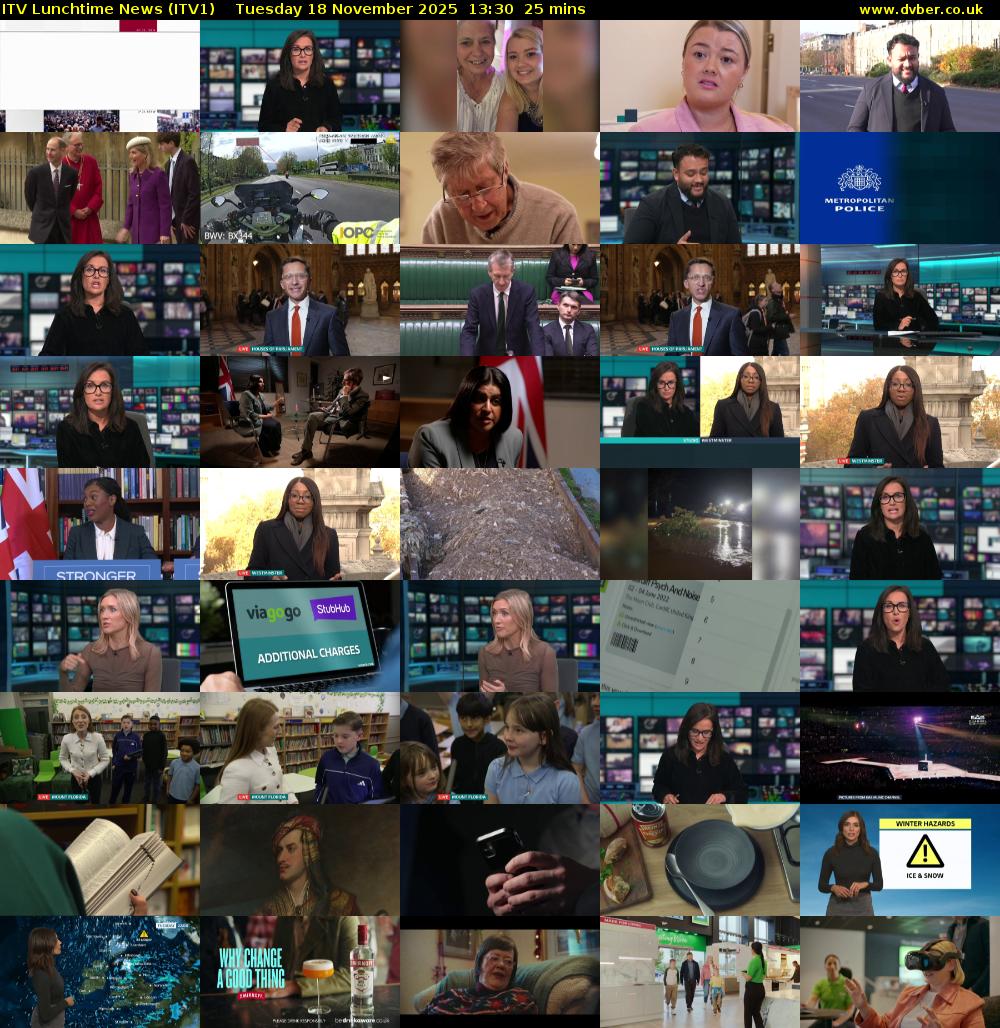 ITV Lunchtime News (ITV1) Tuesday 18 November 2025 13:30 - 13:55