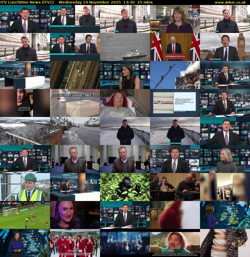 ITV Lunchtime News (ITV1) Wednesday 19 November 2025 13:30 - 13:55