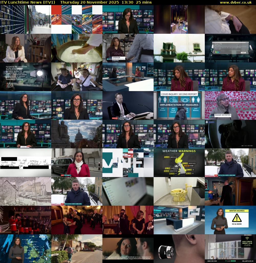 ITV Lunchtime News (ITV1) Thursday 20 November 2025 13:30 - 13:55