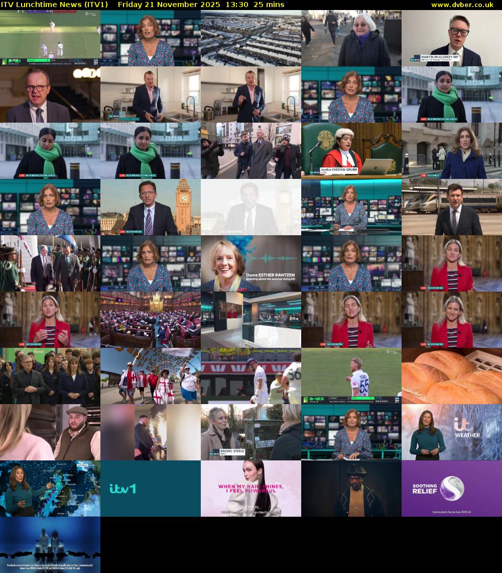 ITV Lunchtime News (ITV1) Friday 21 November 2025 13:30 - 13:55