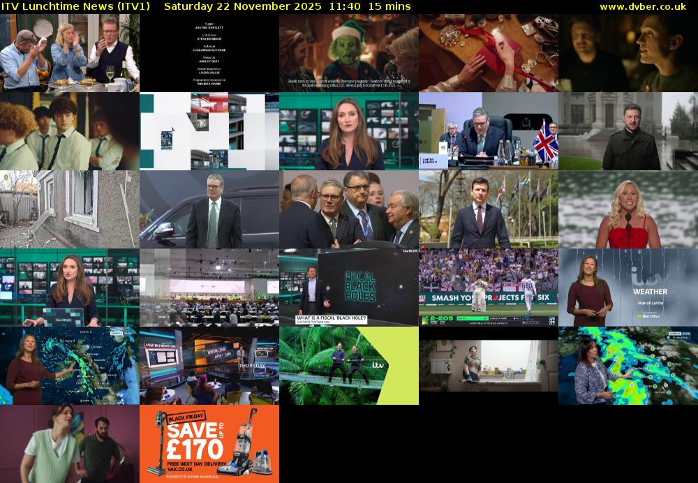 ITV Lunchtime News (ITV1) Saturday 22 November 2025 11:40 - 11:55