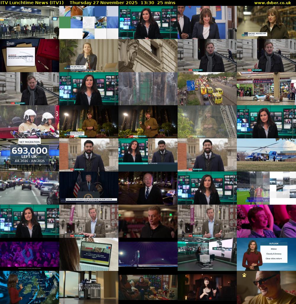 ITV Lunchtime News (ITV1) Thursday 27 November 2025 13:30 - 13:55