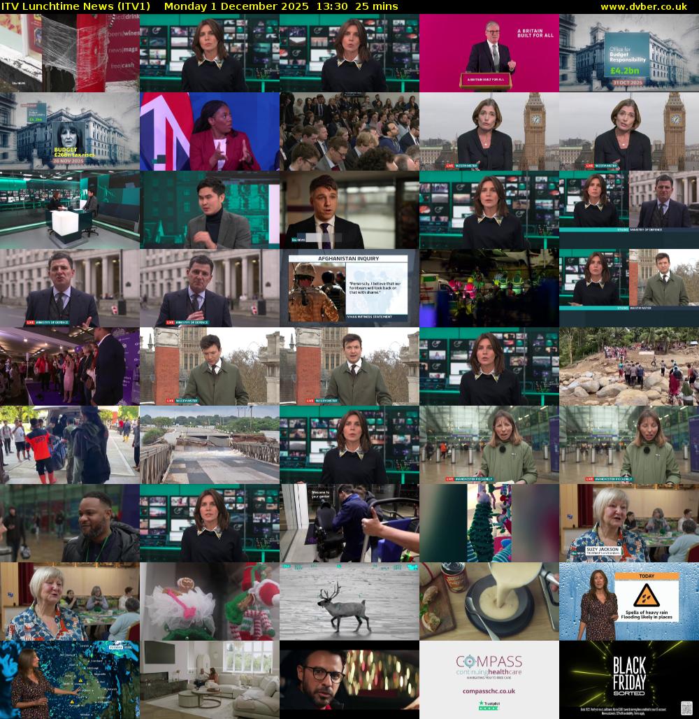 ITV Lunchtime News (ITV1) Monday 1 December 2025 13:30 - 13:55