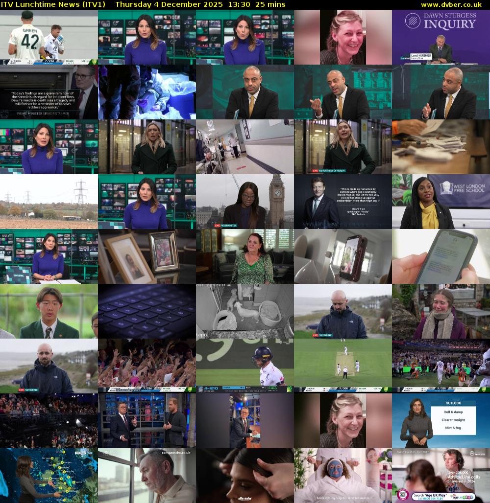 ITV Lunchtime News (ITV1) Thursday 4 December 2025 13:30 - 13:55