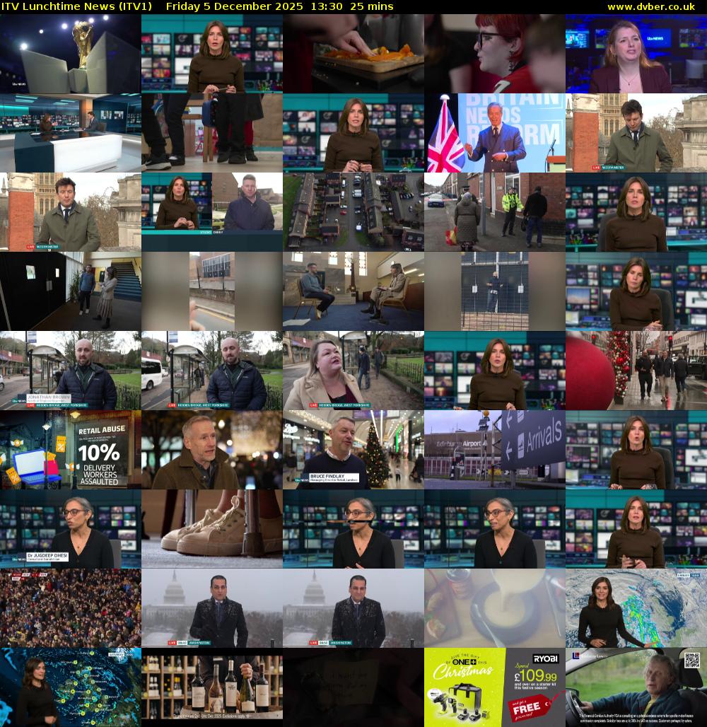 ITV Lunchtime News (ITV1) Friday 5 December 2025 13:30 - 13:55
