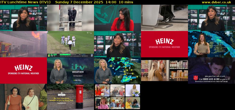 ITV Lunchtime News (ITV1) Sunday 7 December 2025 14:00 - 14:10