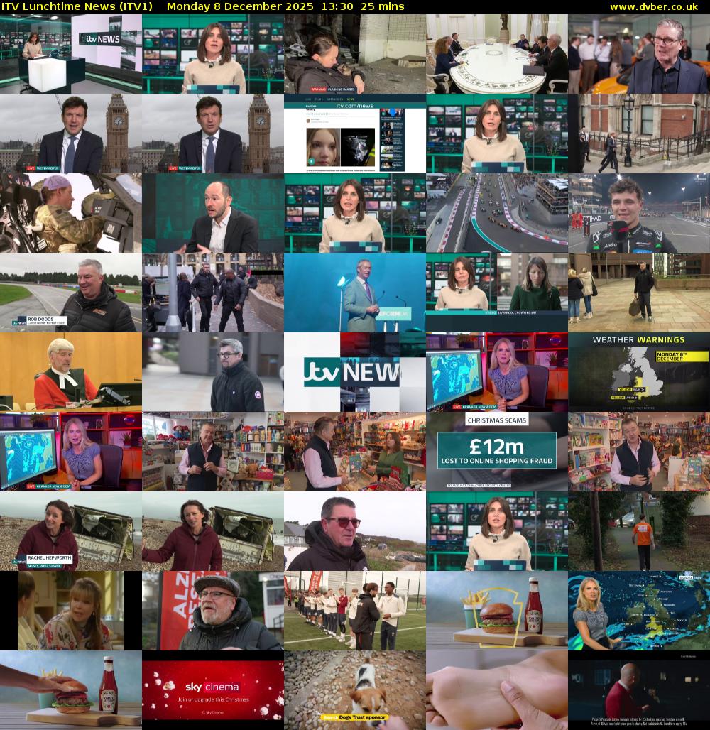 ITV Lunchtime News (ITV1) Monday 8 December 2025 13:30 - 13:55