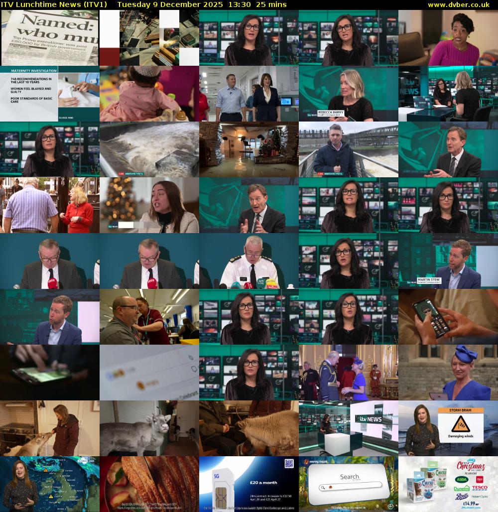 ITV Lunchtime News (ITV1) Tuesday 9 December 2025 13:30 - 13:55
