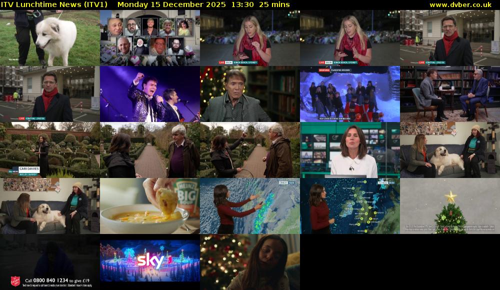 ITV Lunchtime News (ITV1) Monday 15 December 2025 13:30 - 13:55