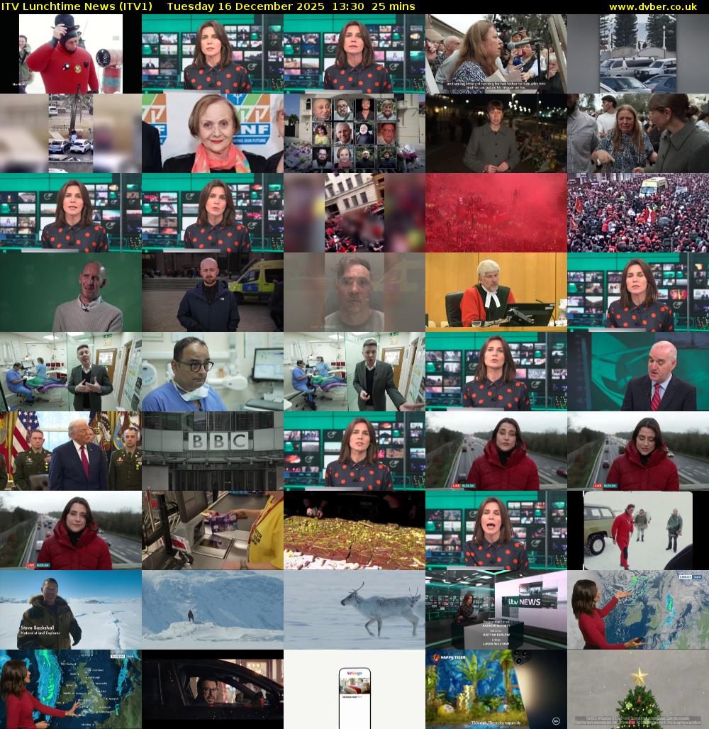ITV Lunchtime News (ITV1) Tuesday 16 December 2025 13:30 - 13:55