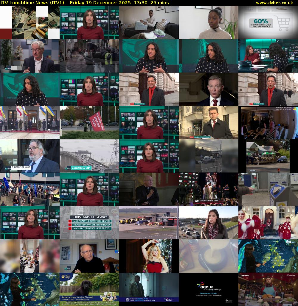 ITV Lunchtime News (ITV1) Friday 19 December 2025 13:30 - 13:55